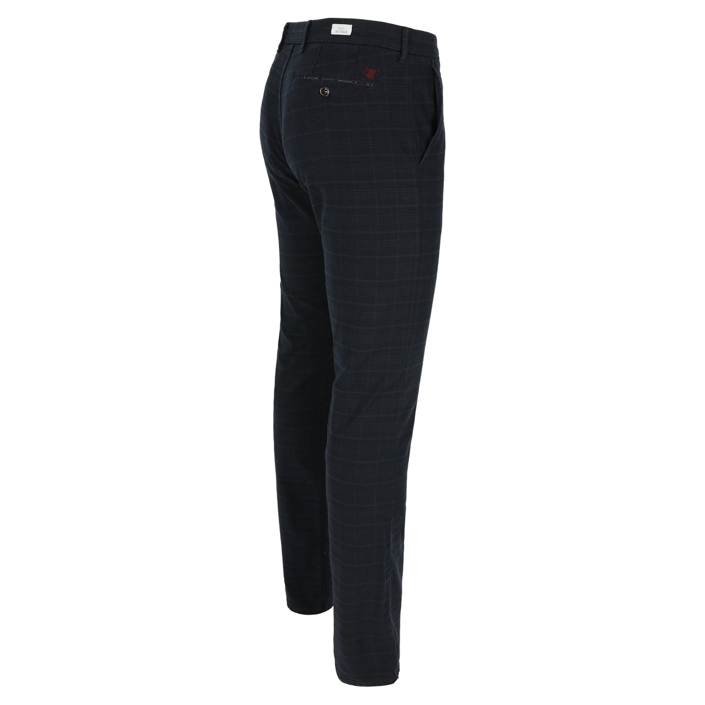 Marineblauwe geruite katoenen slim fit broek Atelier Noterman - 1674/210