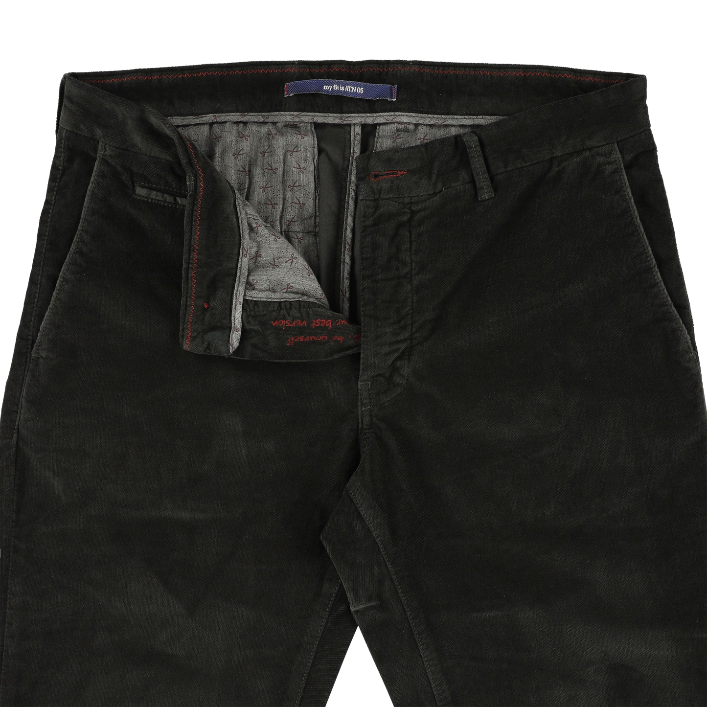Burgundy moleskin slim fit trousers Atelier Noterman - ATN05-A78 1950/408