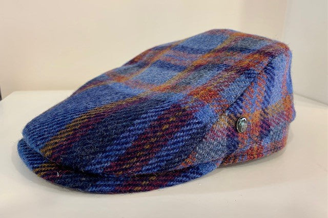 Blue checkered woolen cap City Sport - 5319