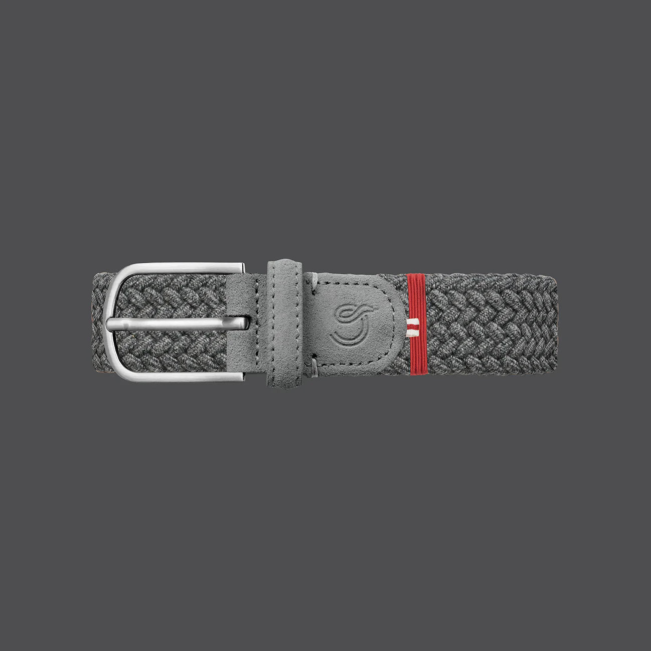 Light grey suede wool effect elastic woven belt La Boucle - Dundee