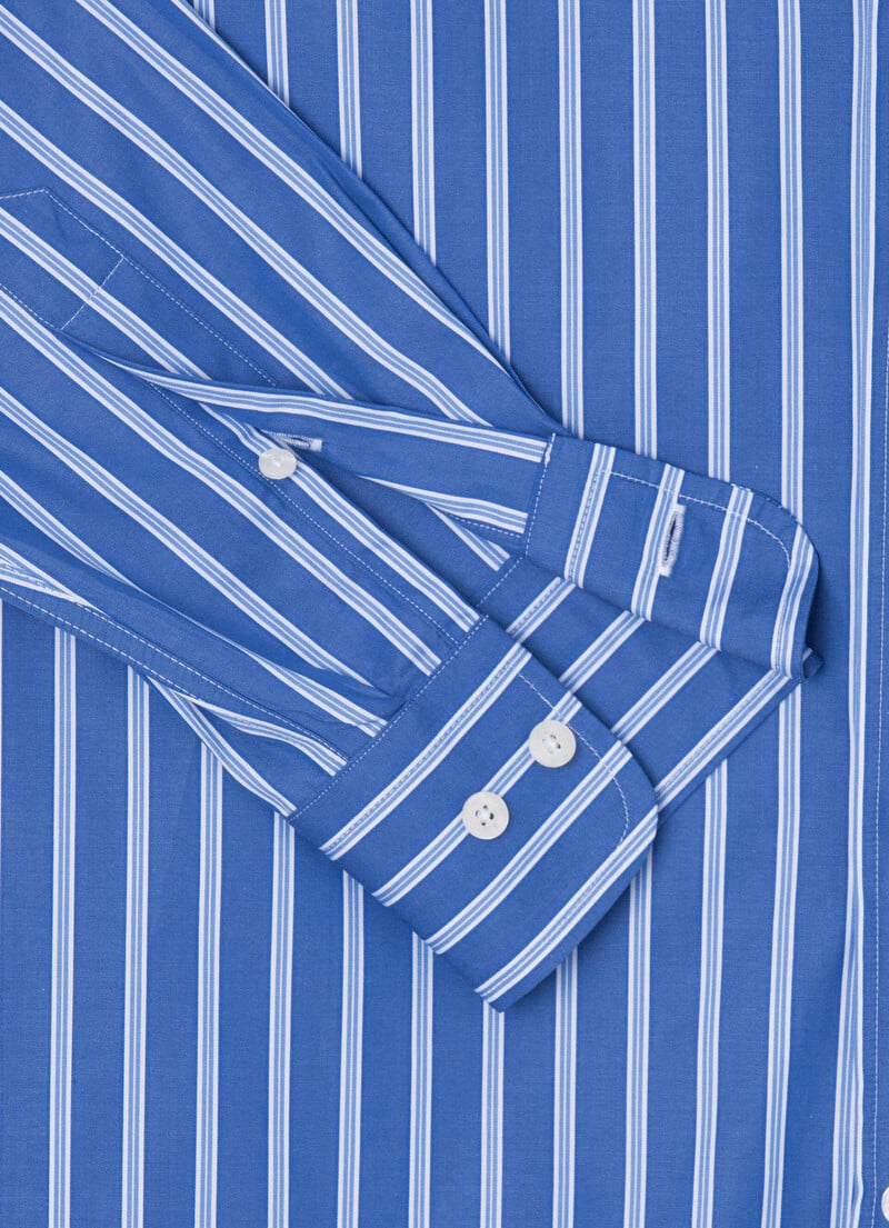 Blue striped cotton regular fit shirt Façonnable - FM301690/5AL