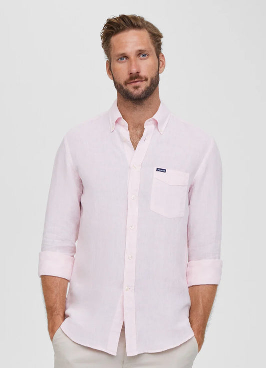 Pïnk linnen regular fit shirt Façonnable - FM301804/327