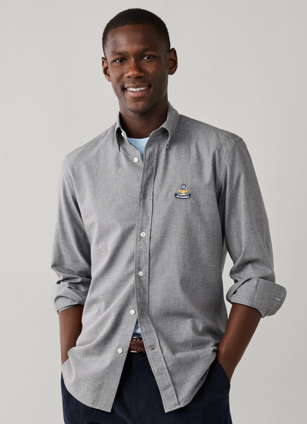 Grey cotton regular fit shirt Façonnable - FM302307