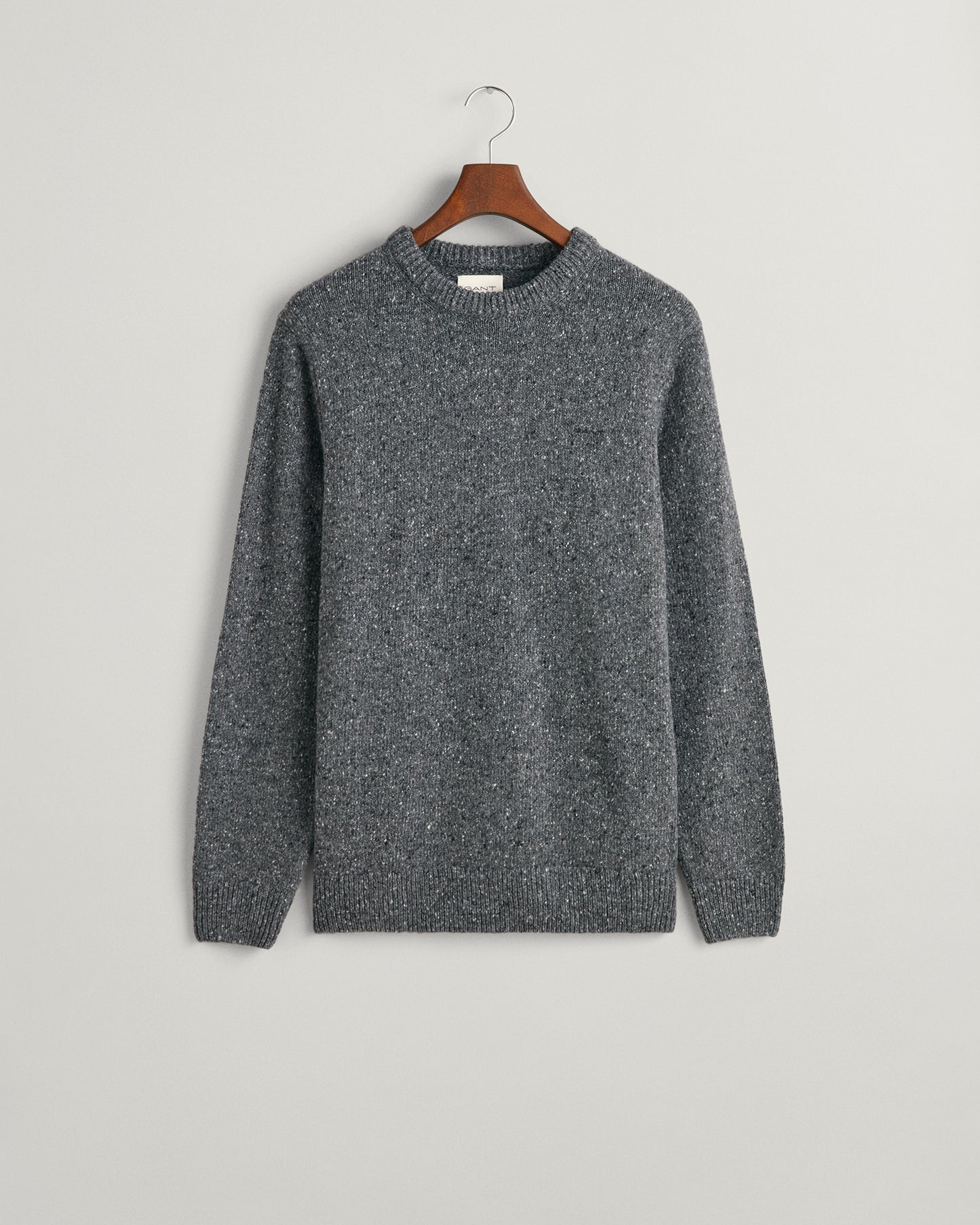 Donkergrijze ronde hals pullover Gant - 8040169/95
