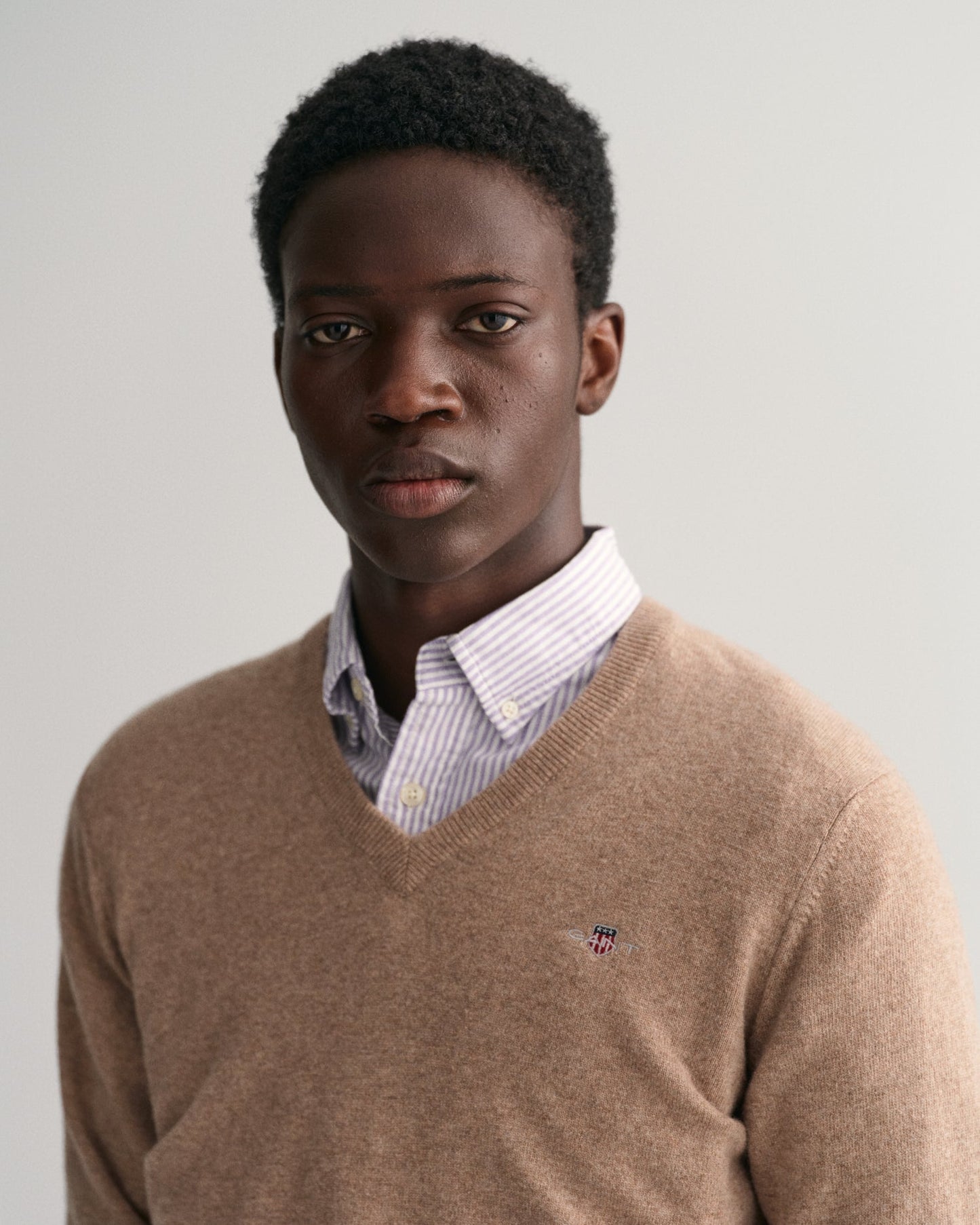 Dark green lambswool V-neck pullover Gant - 87212/374