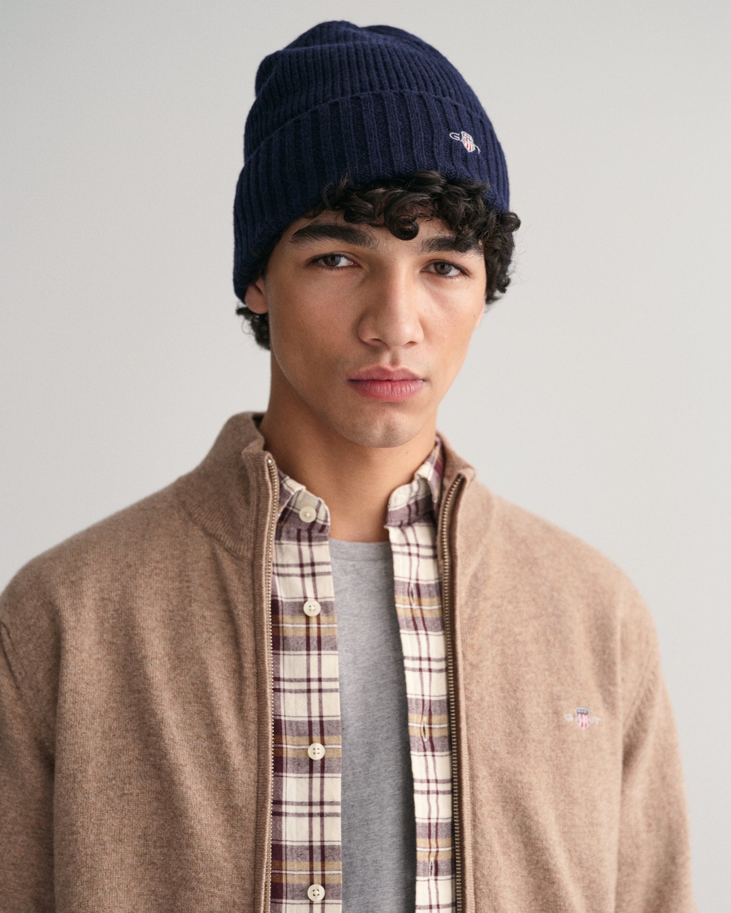 Navy woolen zip cardigan Gant - 87214/410