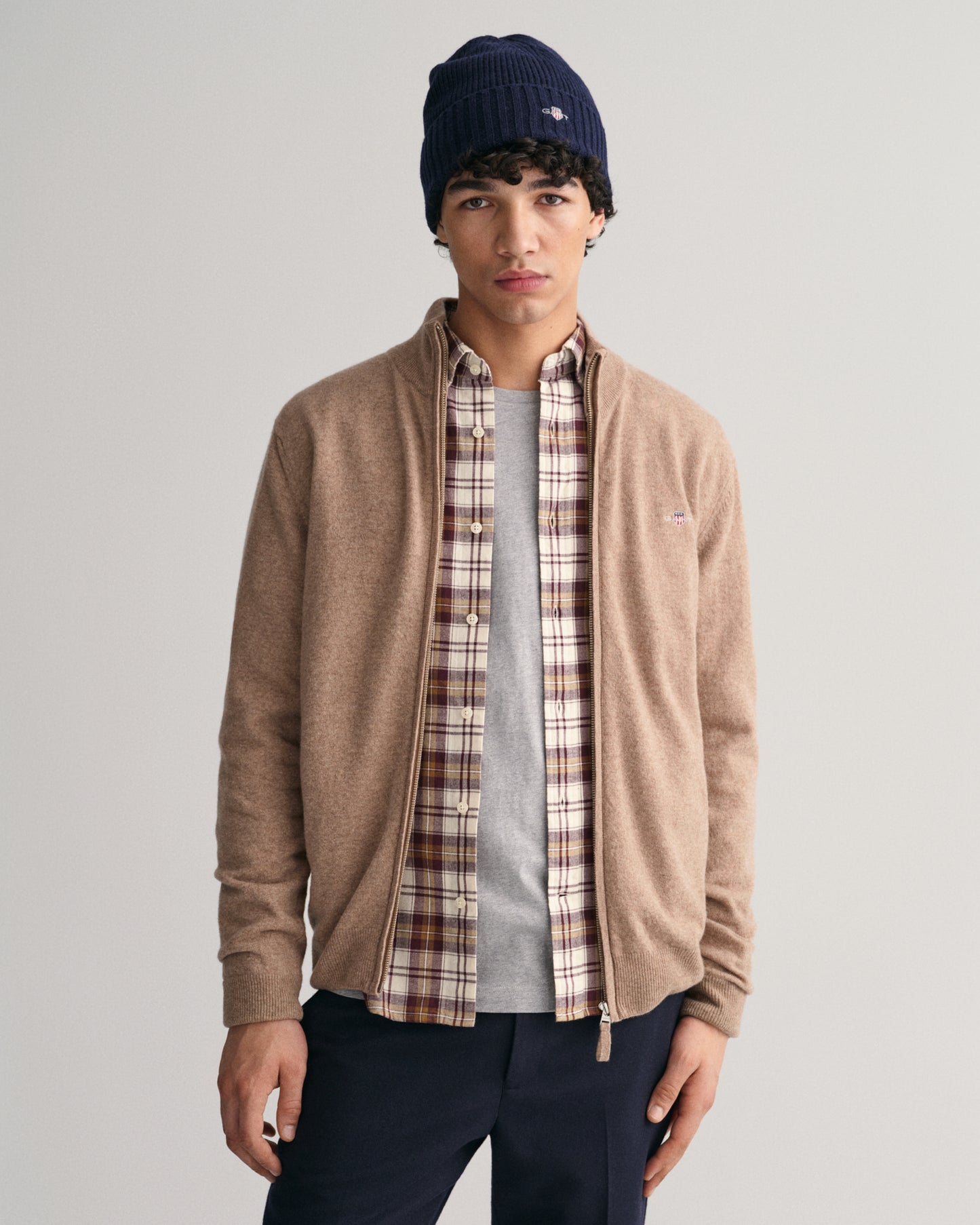 Navy woolen zip cardigan Gant - 87214/410