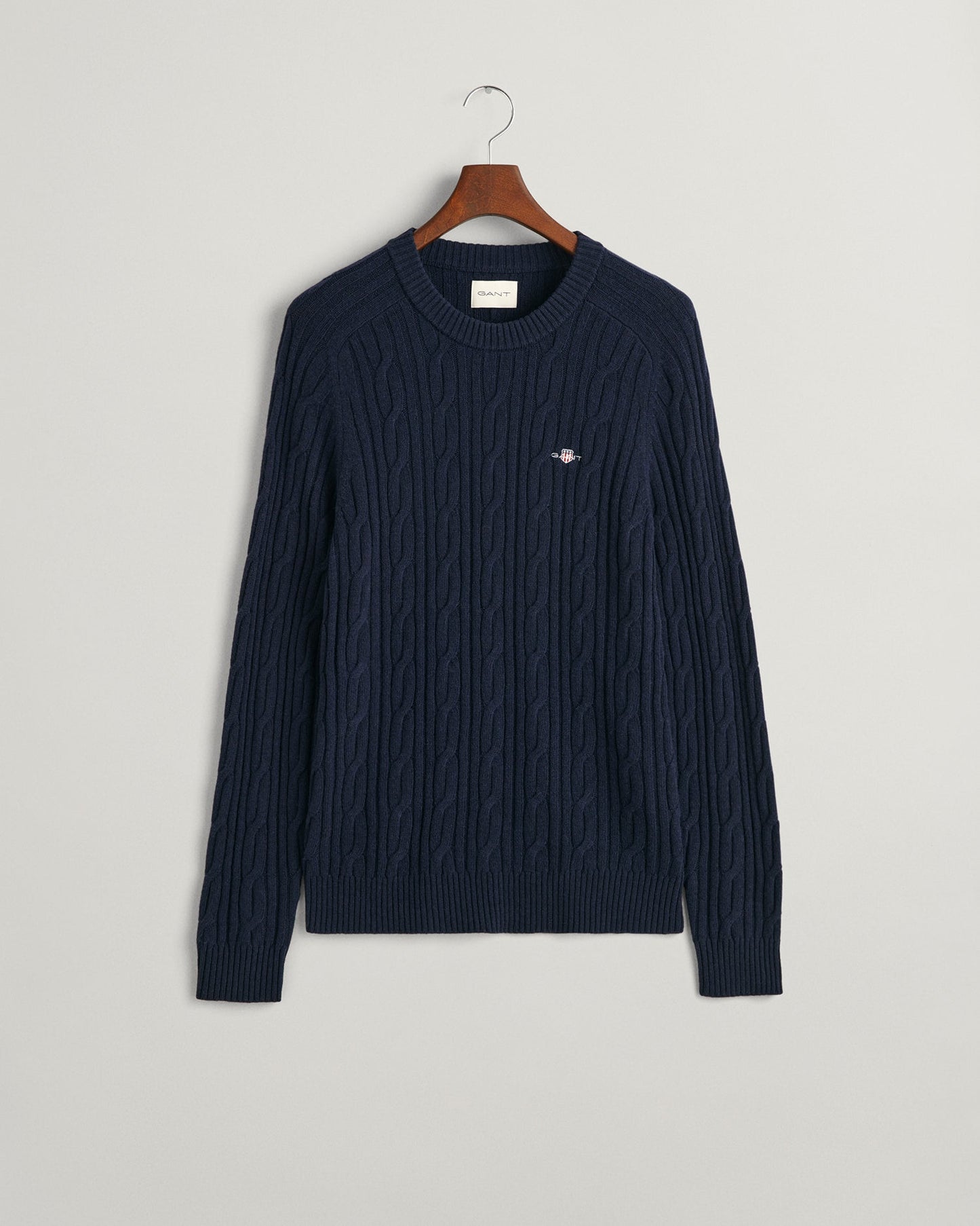 Dark grey cable crew neck pullover Gant - 8050173/95
