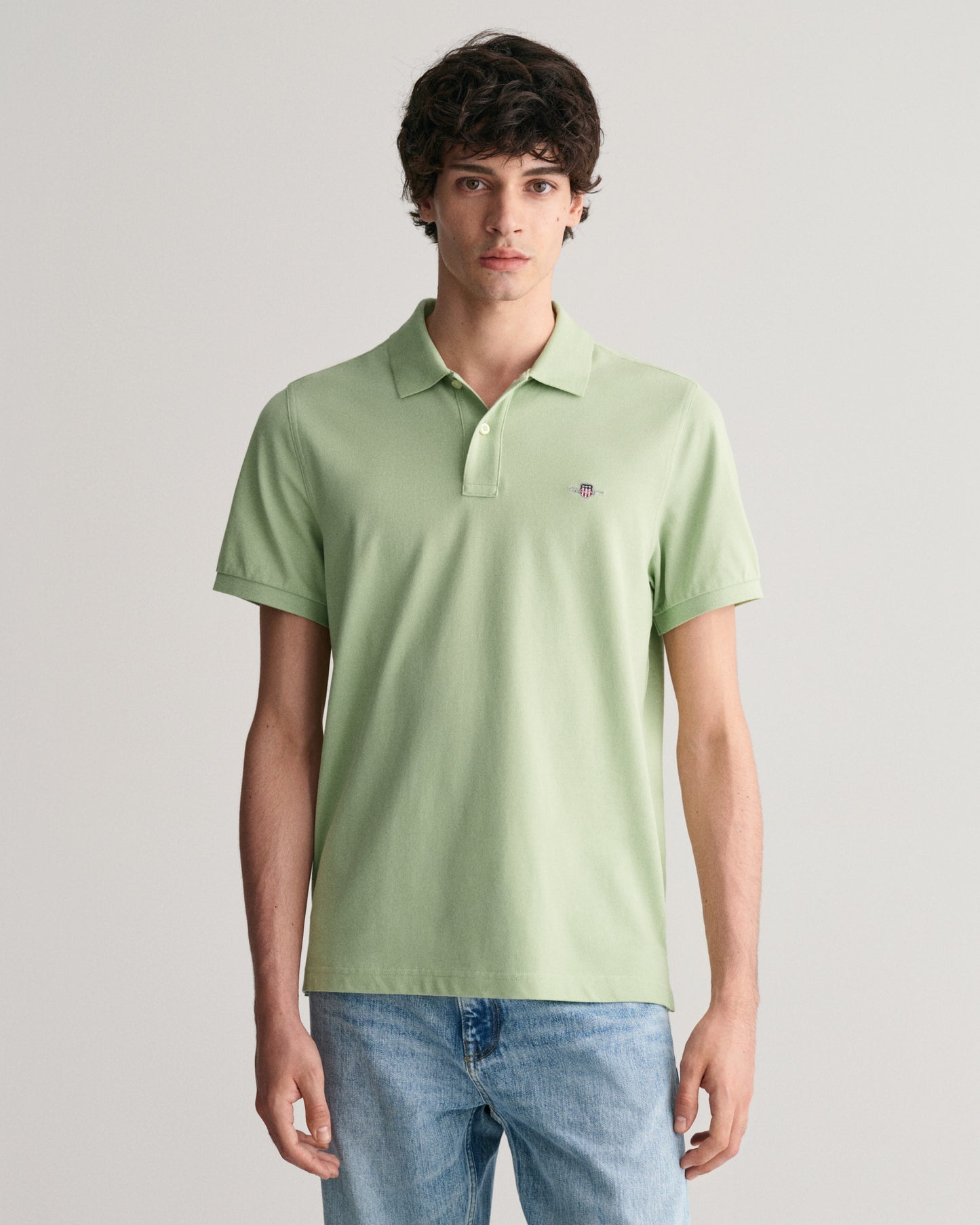 Light green cotton regular fit polo Gant - 2210/345