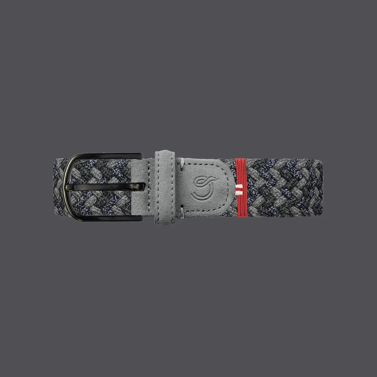 Blue grey multicolor suede wool effect elastic woven belt La Boucle - Glasgow