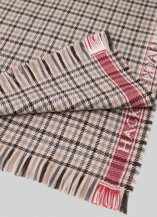 Brown checkered woolen scarf Hackett - HM042486/8DE