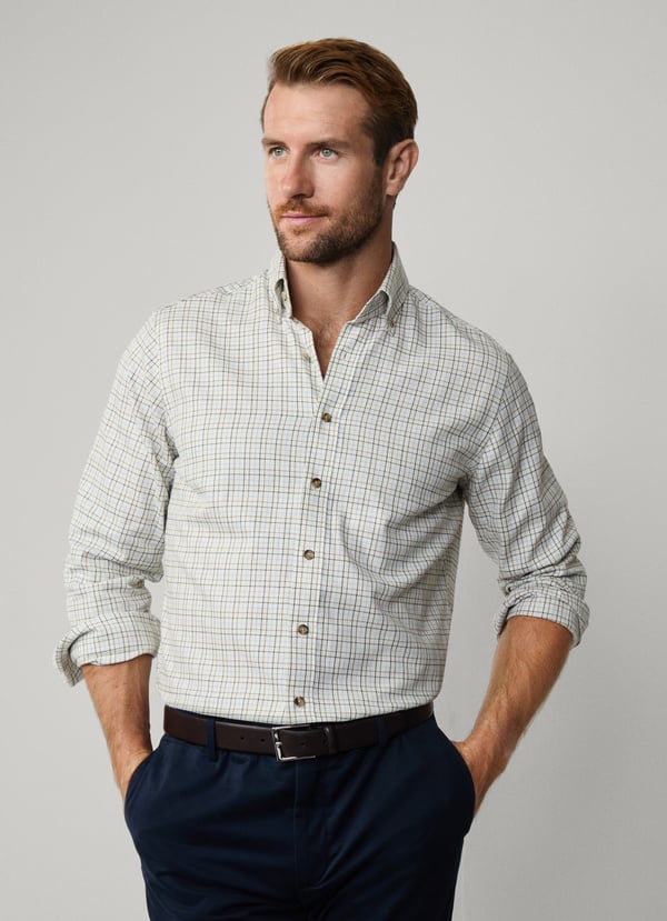 Green checkered classic fit shirt Hackett - HM3010425/685