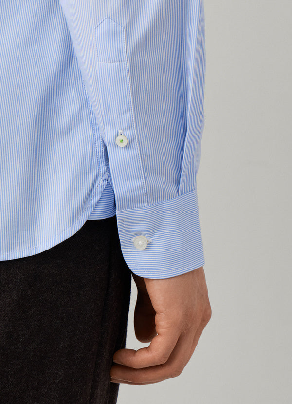 Blue striped cotton classic fit shirt Hackett - HM3010866/596
