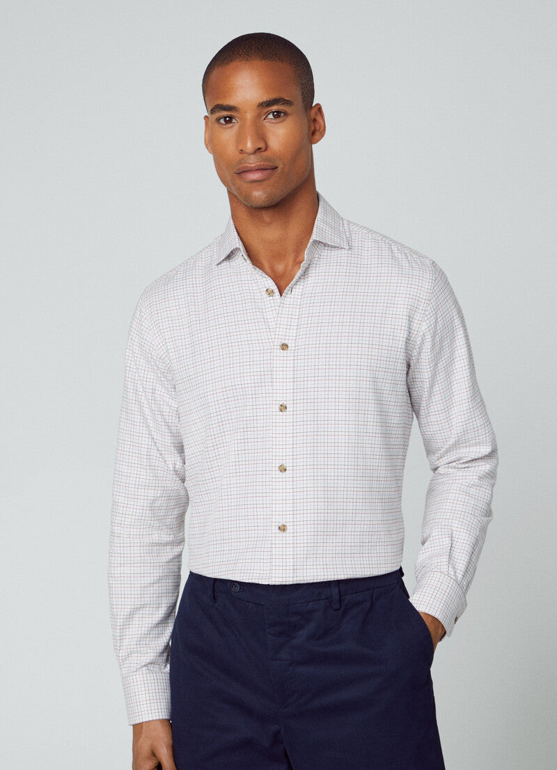 Yellow checkered classic fit flannel shirt Hackett - HM309592/8AC