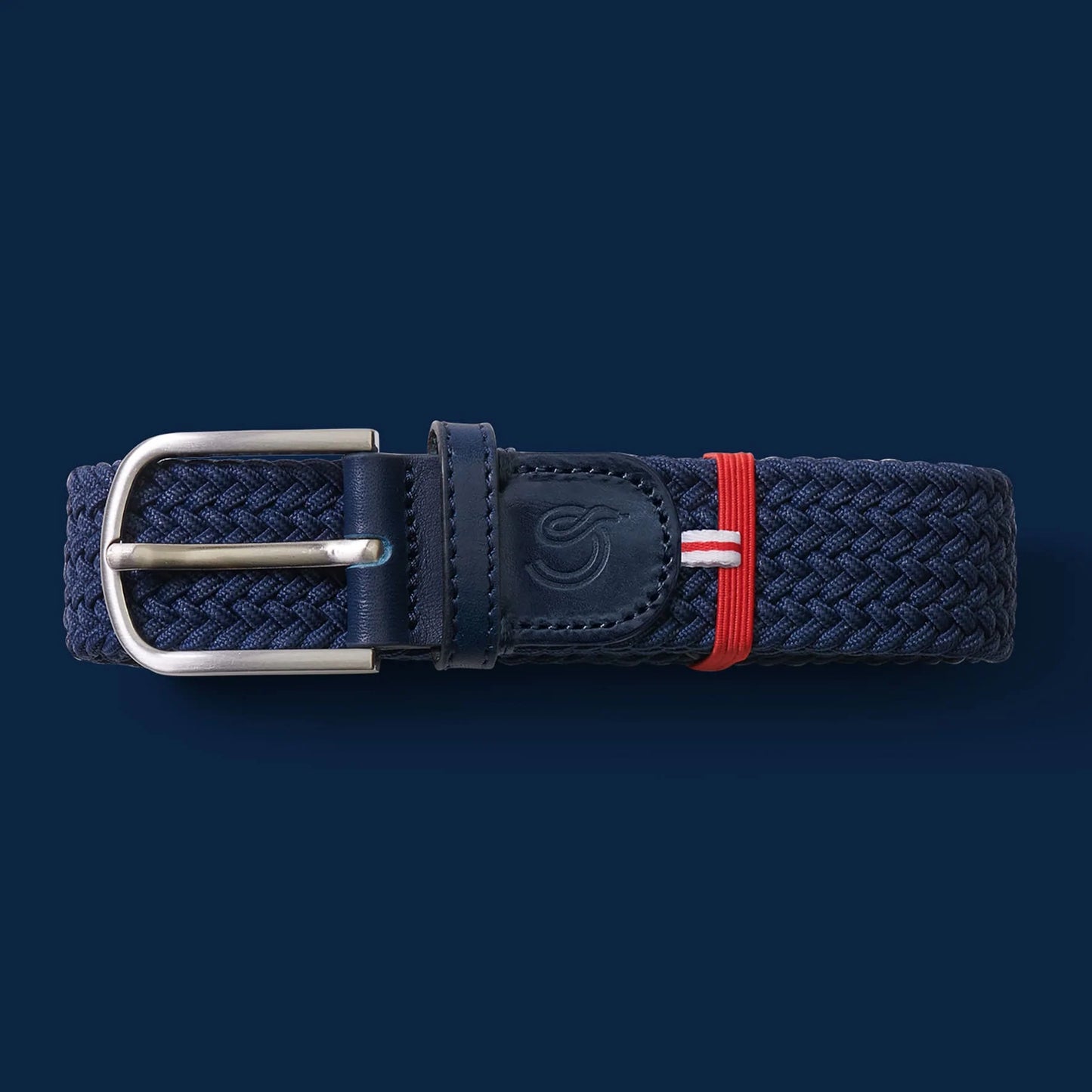 Burgundy cotton elastic woven belt La Boucle - 100670 Bordeaux