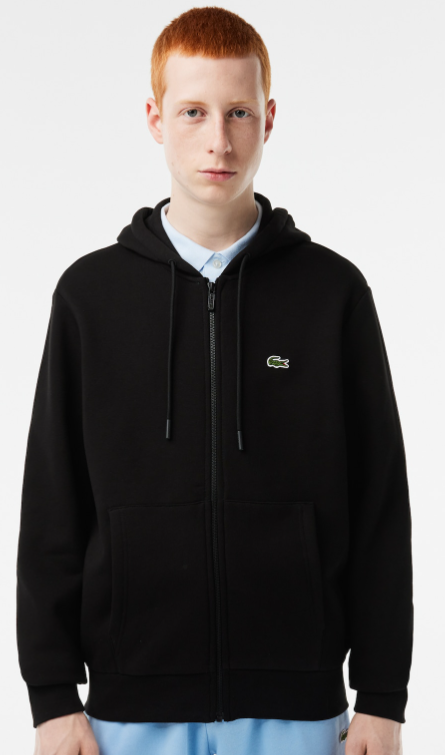 Black cotton cardigan with hood Lacoste - SH9626/031
