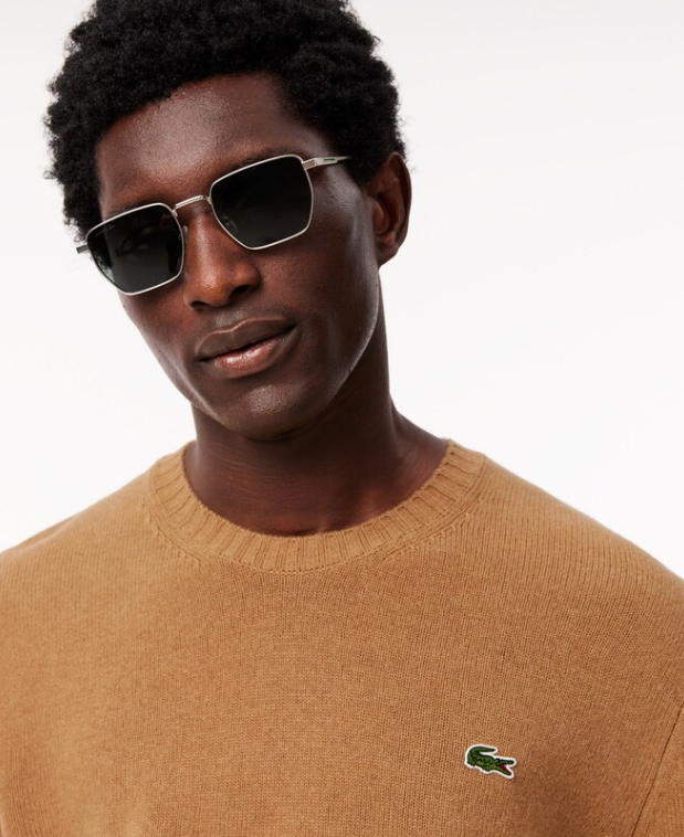 Offwhite woolen crew neck pullover Lacoste - AH2916-43/XFJ