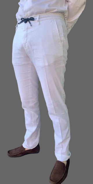 Beige cotton linnen slim fit trousers Milano Mason's - MBE123/226