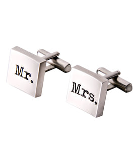 Silver Mr & Mrs cufflinks Profuomo - PP2MA0003A