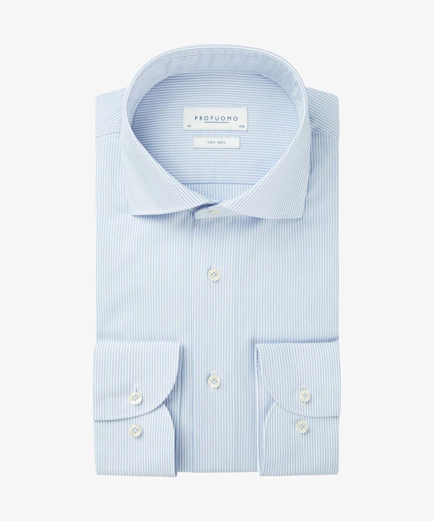 Light blue striped cotton slim fit shirt Profuomo - PPUH30003A