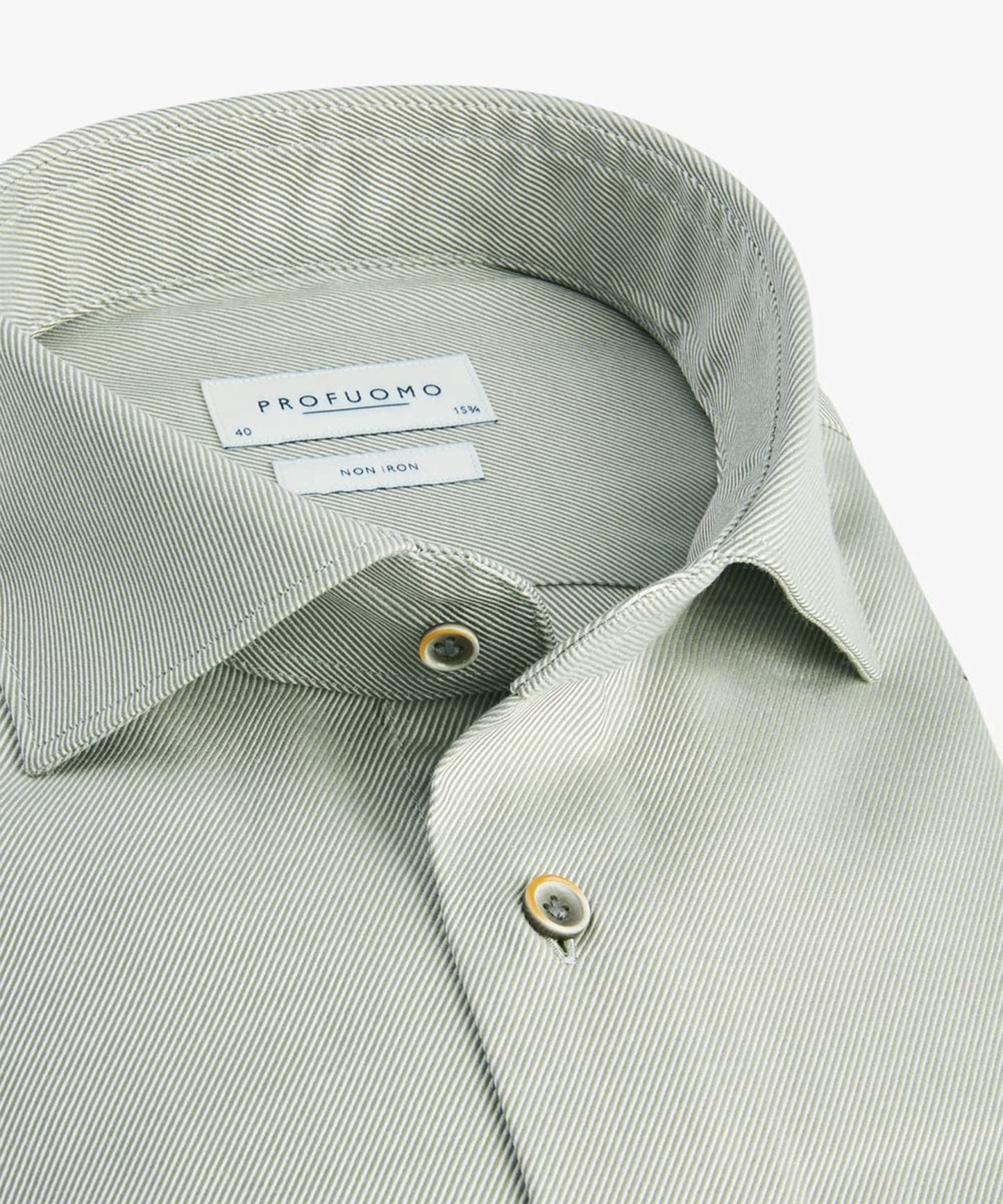 Groene katoenen slim fit shirt Profuomo - PPUH30004B