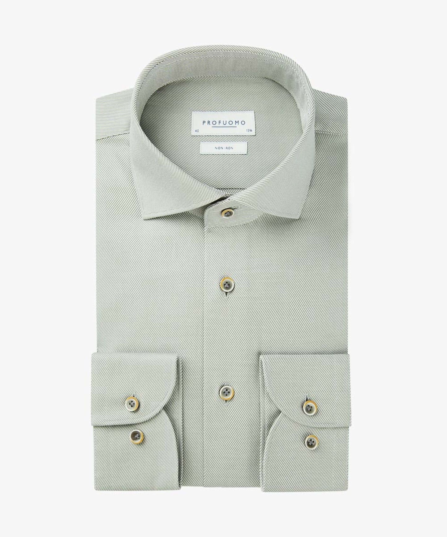 Groene katoenen slim fit shirt Profuomo - PPUH30004B