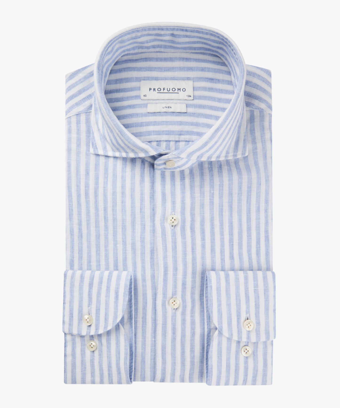 Light blue striped linnen slim fit shirt Profuomo - PPVH10021A