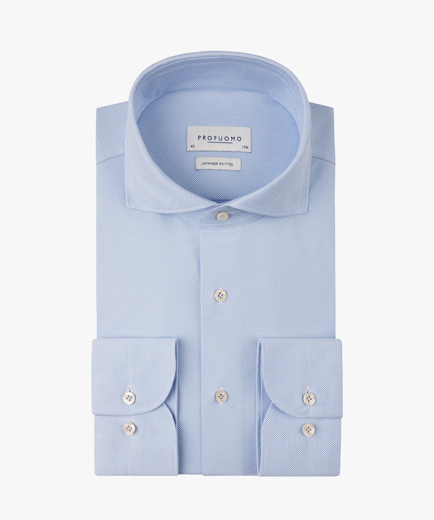 Blue Japanese knitted slim fit shirt Profuomo - PPVH10049B