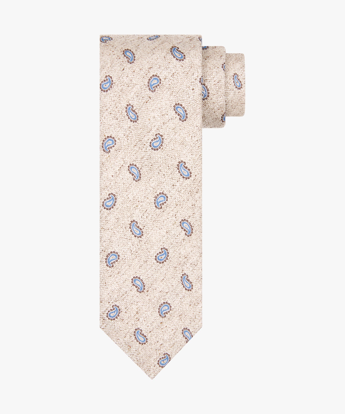 Beige silk tie with paisley Profuomo - PPWA30006B
