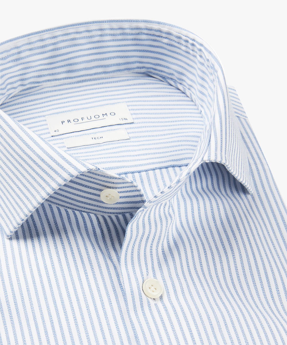 Blue striped slim fit shirt Profuomo - PPWH10011A