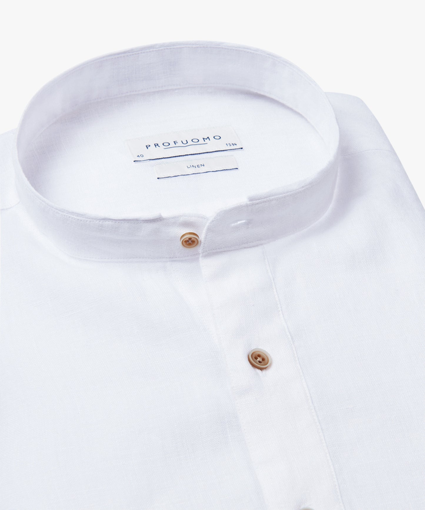 White slim fit linnen shirt Profuomo - PPWH10025A