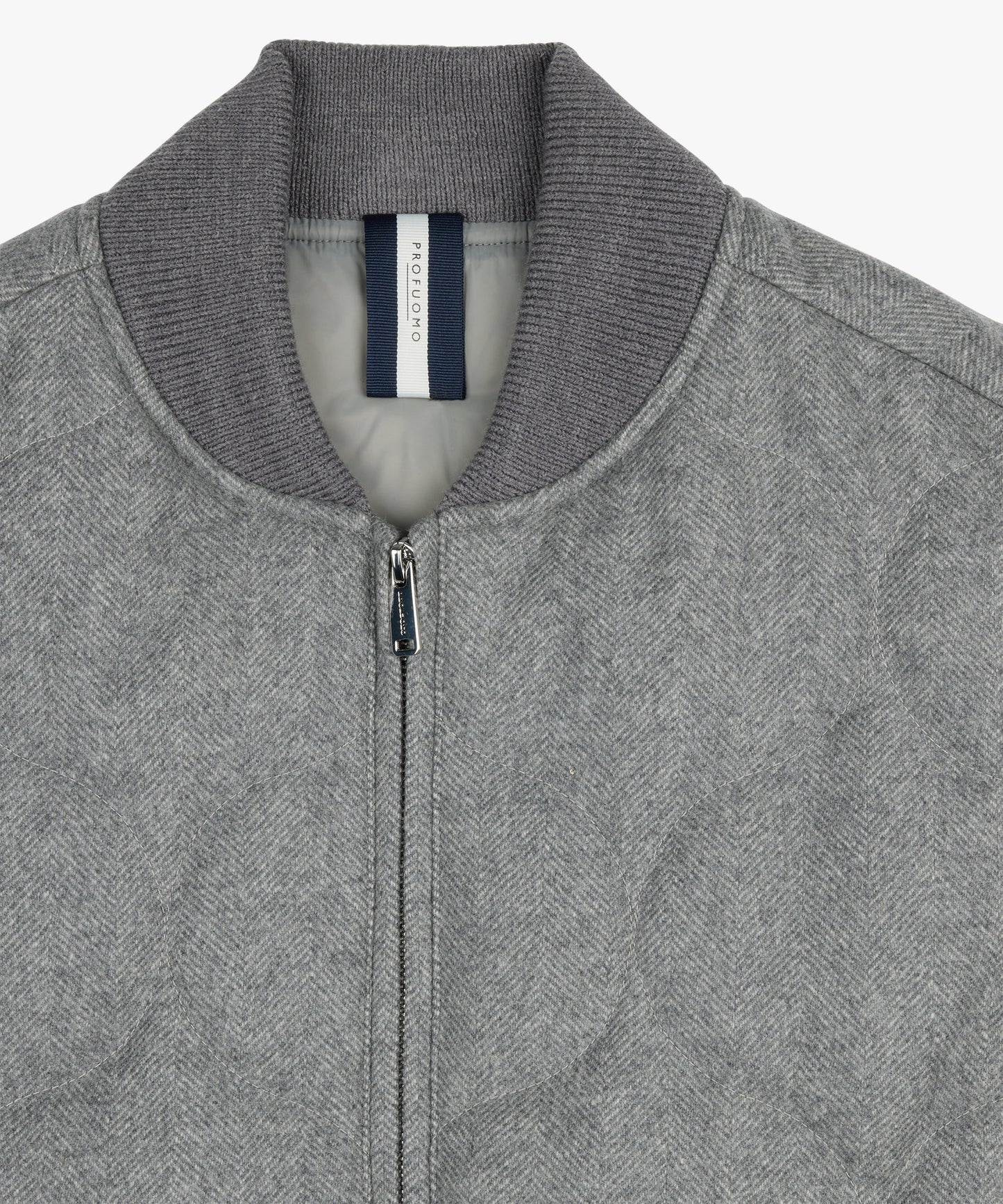 Grijze wollen visgraat bodywarmer Profuomo - PPWU30006A