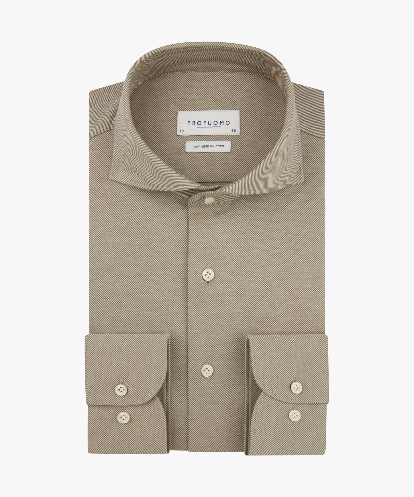 Dark beige Japanese knitted slim fit shirt Profuomo - PPXH30022A