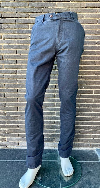 Dark grey structured cotton regular fit trousers Per Steff - Wayne 1572/909