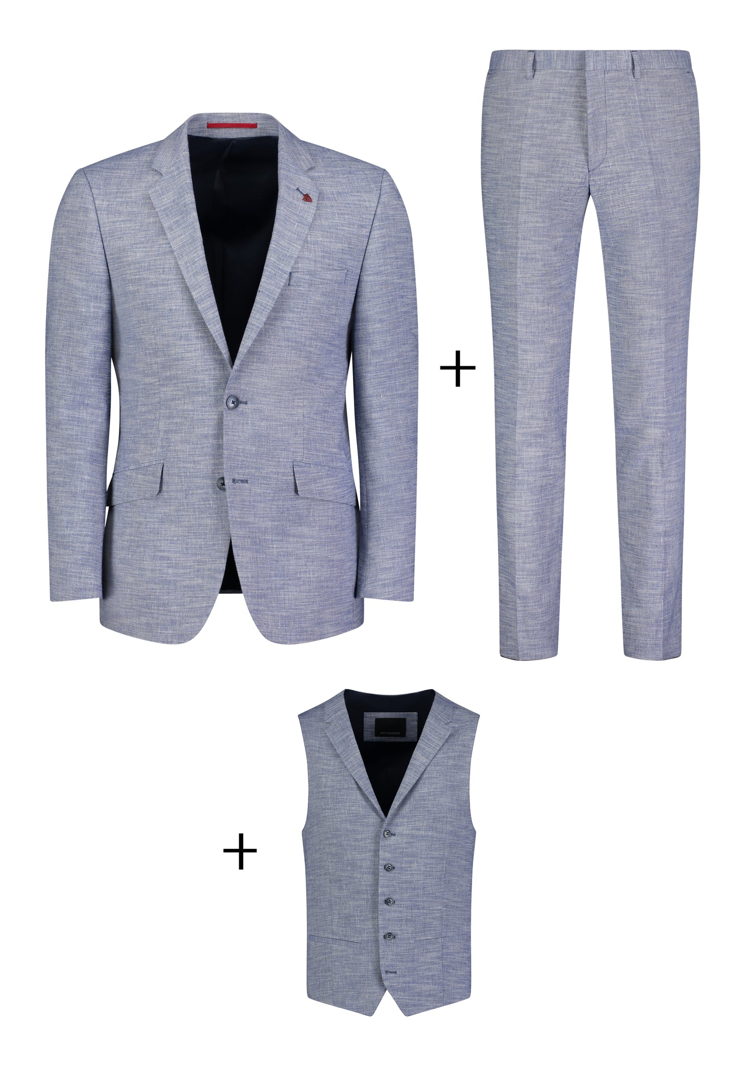 Blue cotton linnen slim fit suit Roy Robson - 08106/A450