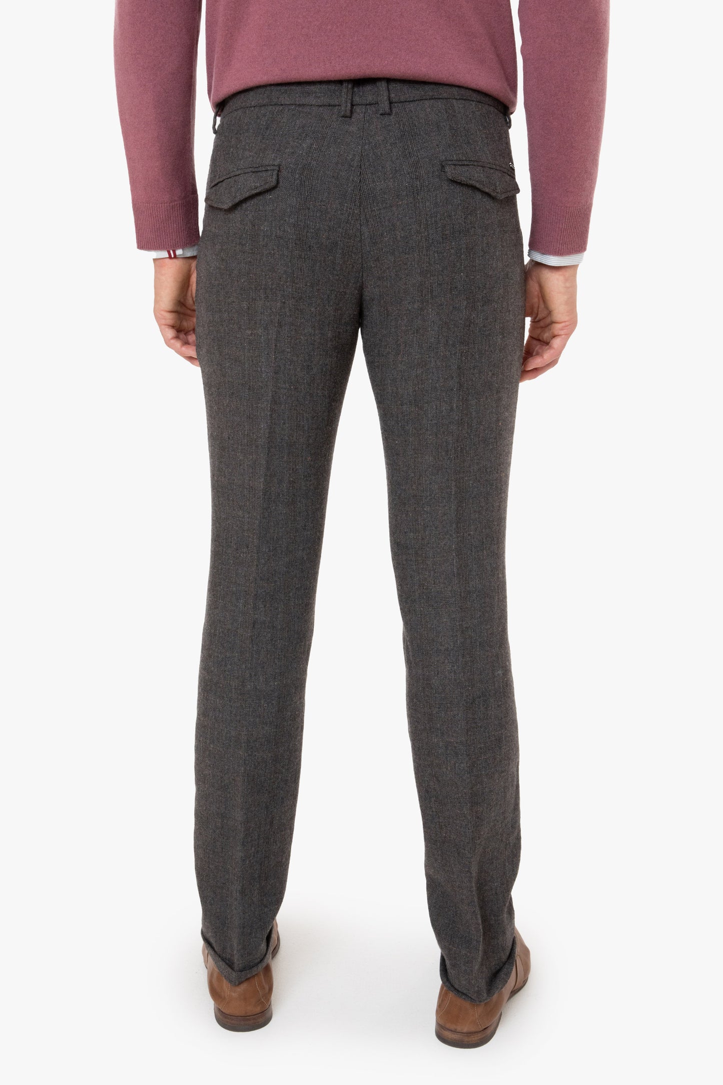 Brown checkered slim fit trousers Zilton - Sidney-D 50/481