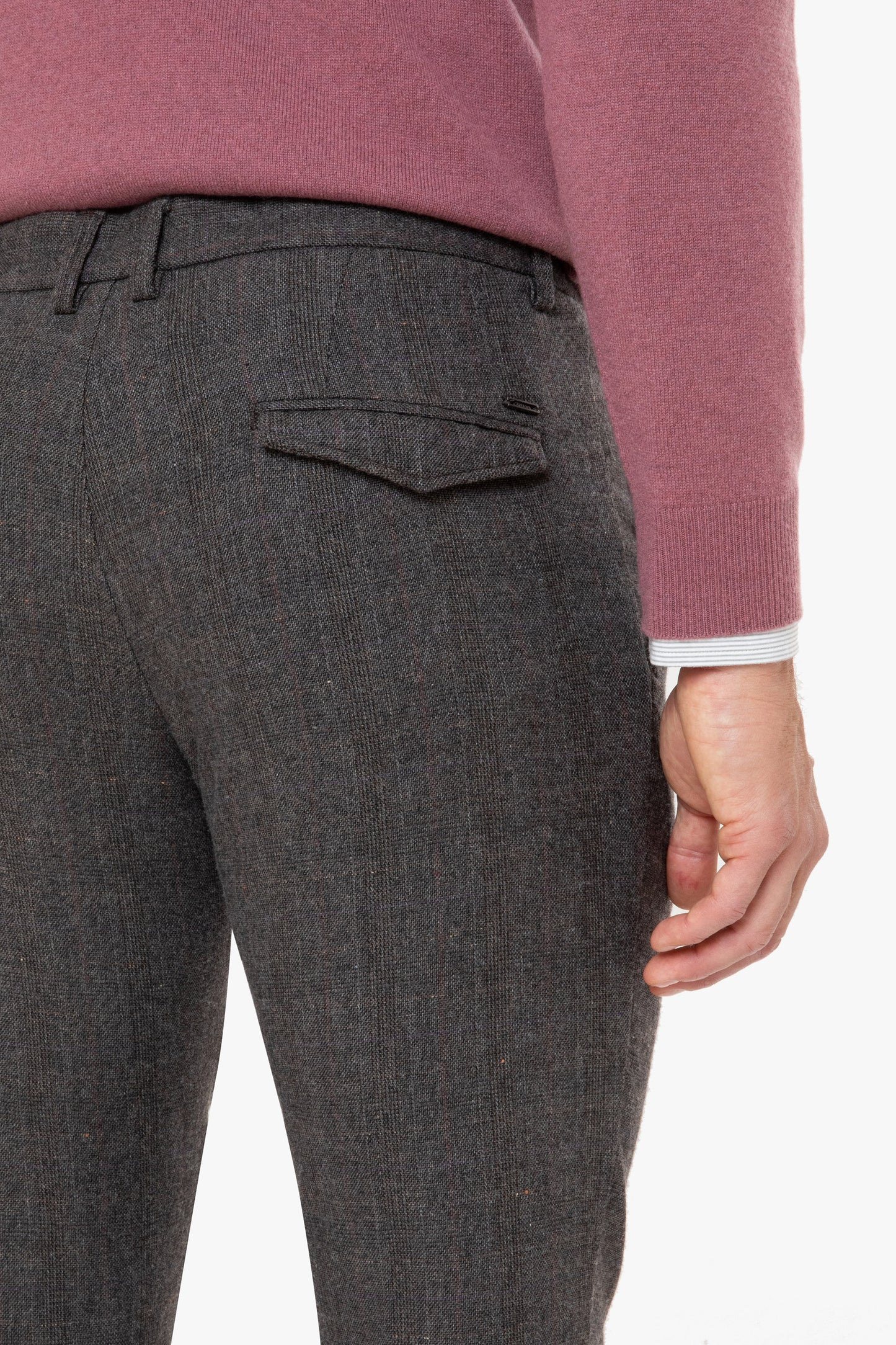 Brown checkered slim fit trousers Zilton - Sidney-D 50/481
