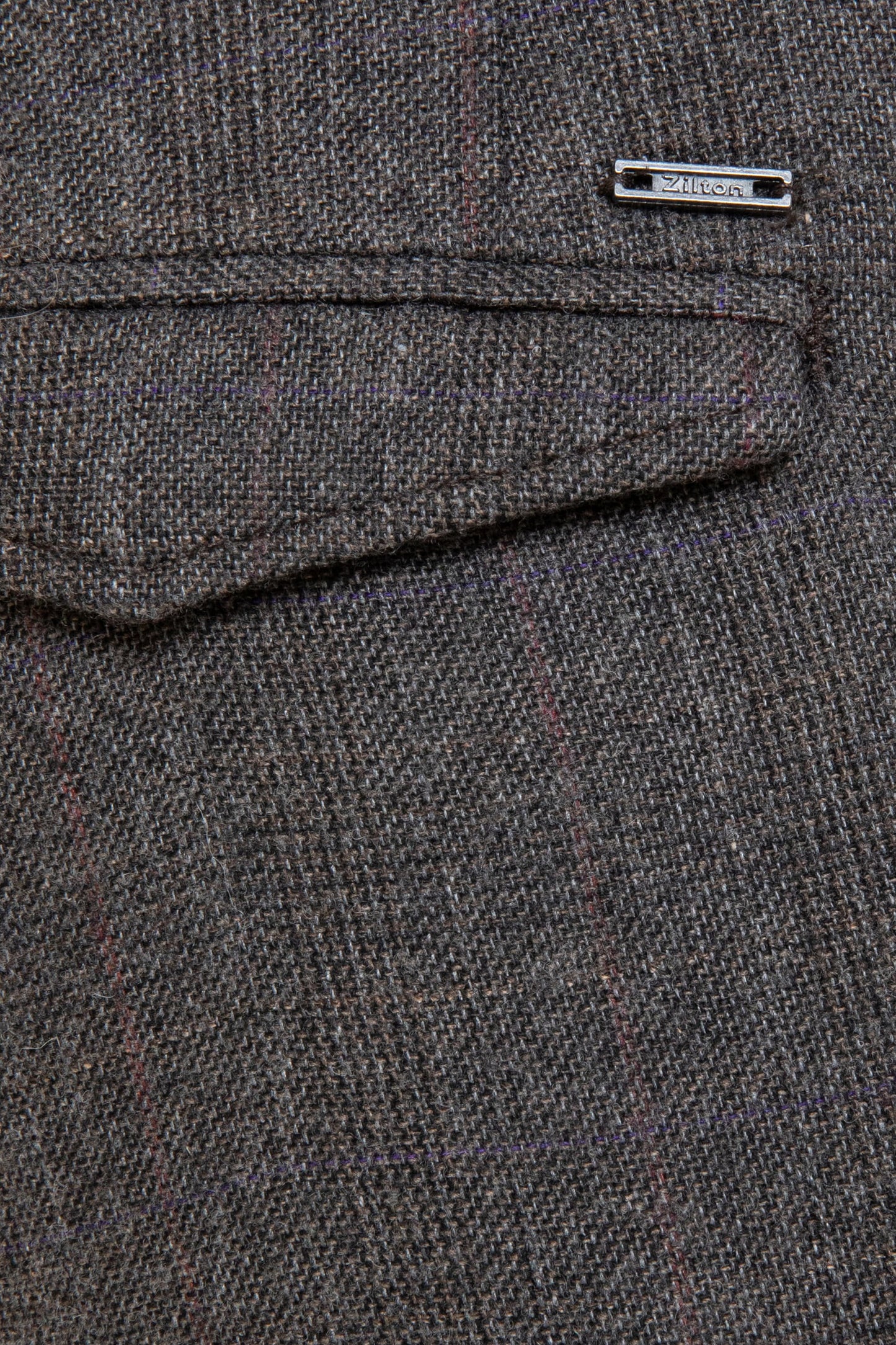 Brown checkered slim fit trousers Zilton - Sidney-D 50/481