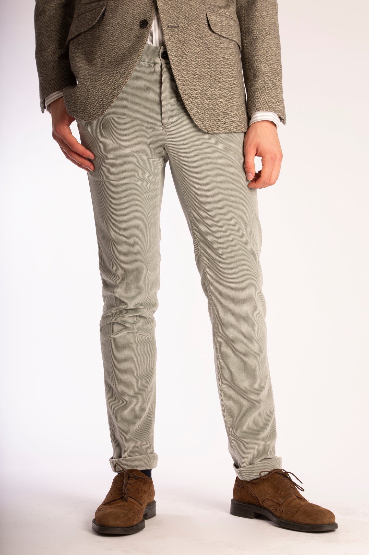 Beige corduroy slim fit trousers Zilton - Sidney-P 58/412