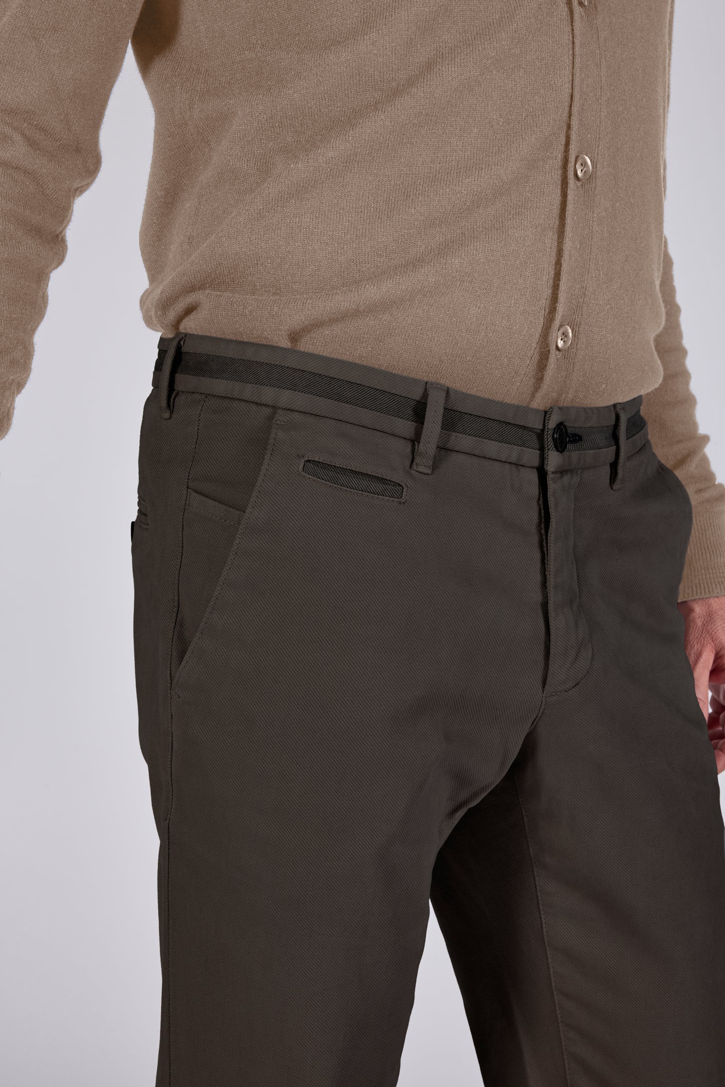 Dark beige modern fit trousers Zilton - Sidney-PF 21/420