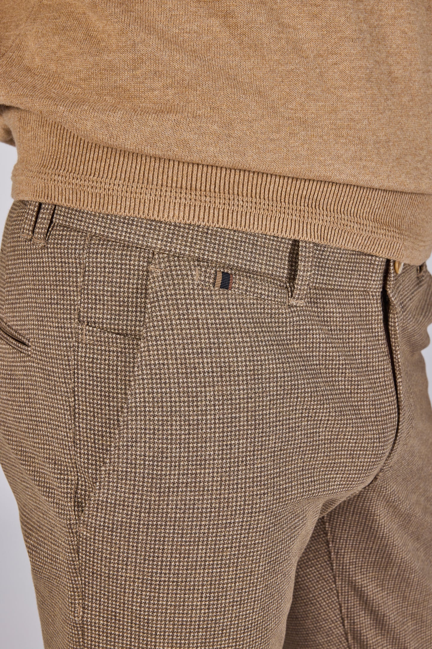 Brown checkered modeern fit trousers Zilton - Sidney 81/563