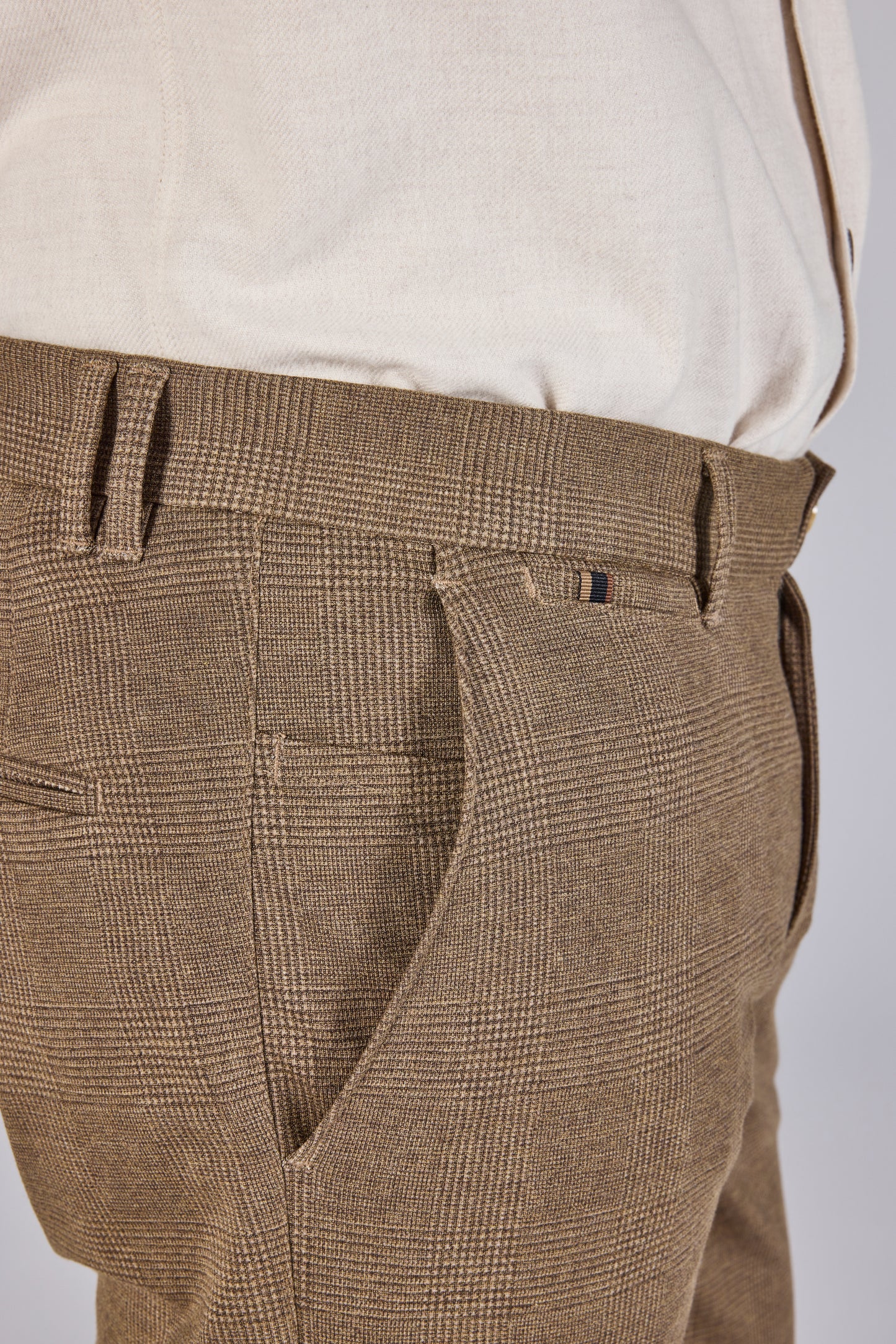 Brown checkered modern fit trousers Zilton - Sidney 82/563