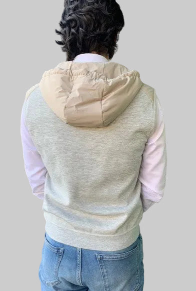 Beige bodywarmer with hood Seventy - GT0132/043