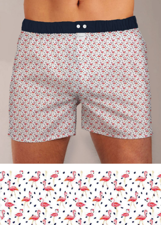 Witte boxershort met flamingo's Sixtine's - Juliette