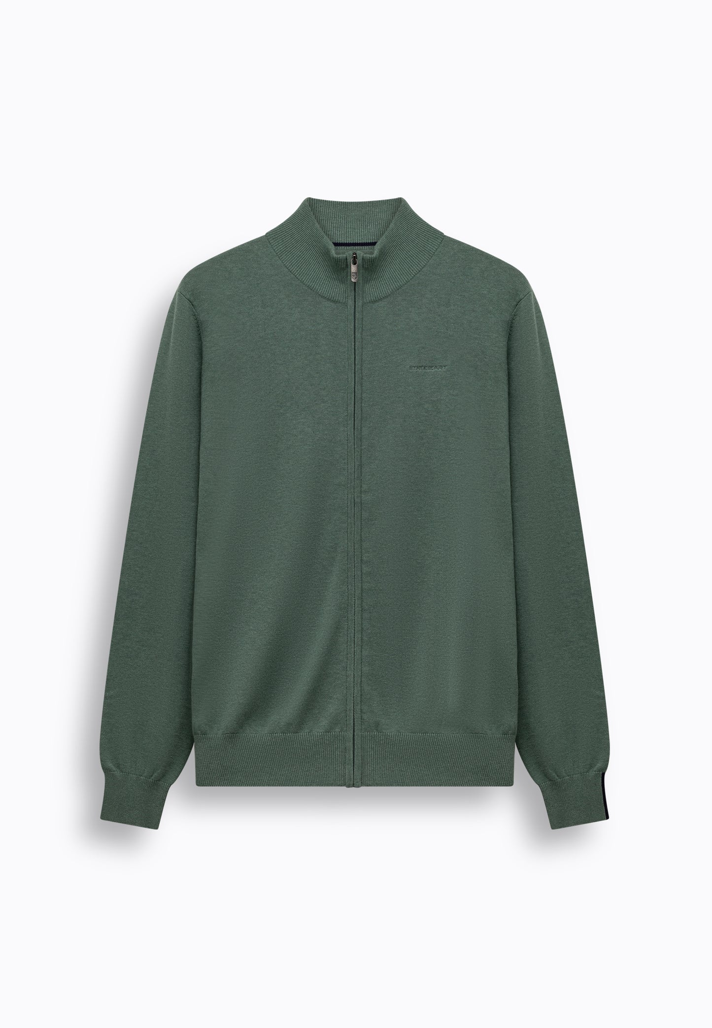 Green cotto full zip cardigan State of Art - 1605/3400