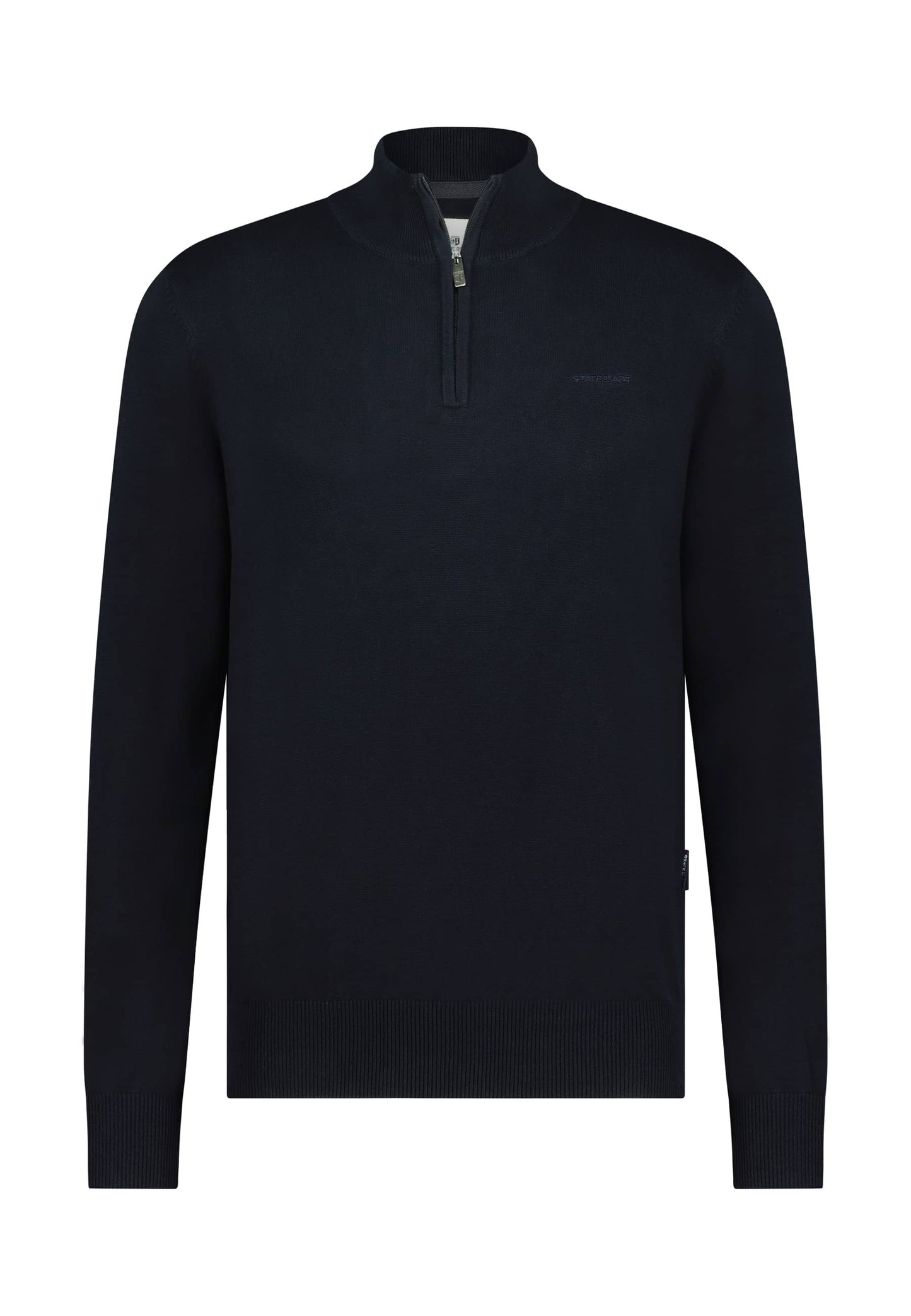 Donkerblauwe halve rits katoenen pullover State of Art - 23004/5900