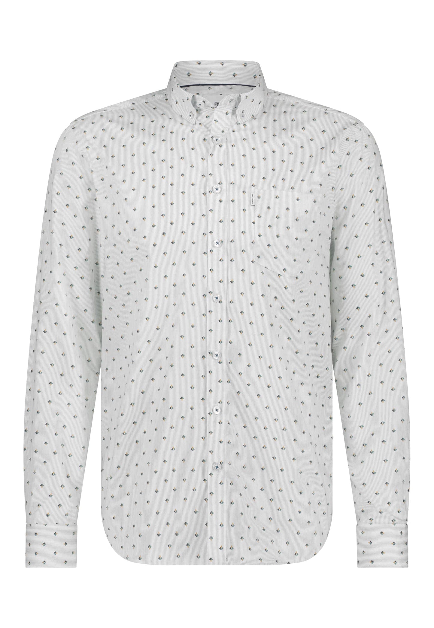 Blue striped cotton regular fit shirt with print State of Art - 14234/1155