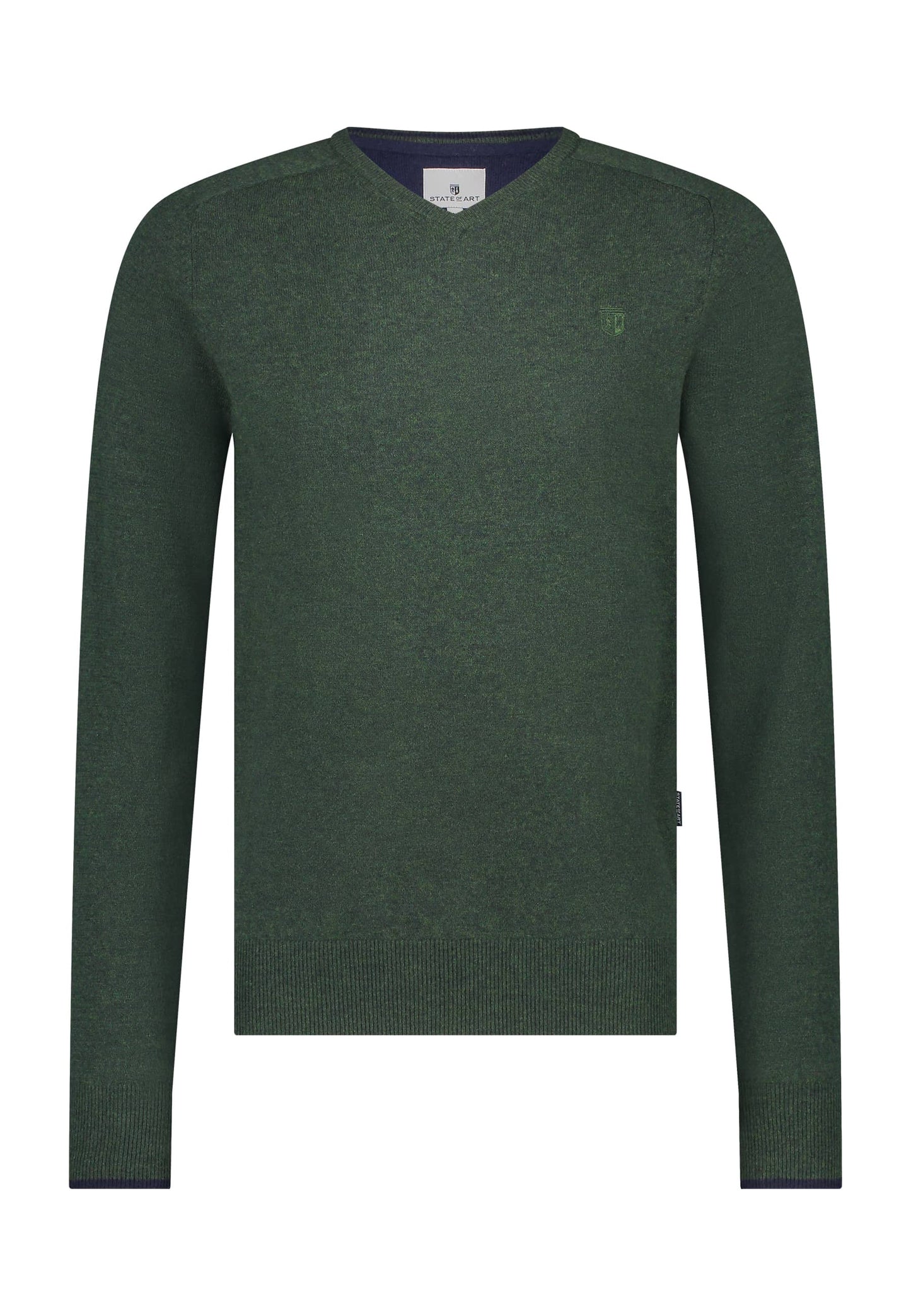 Green woolen V-neck pullover State of Art - 24000/3900