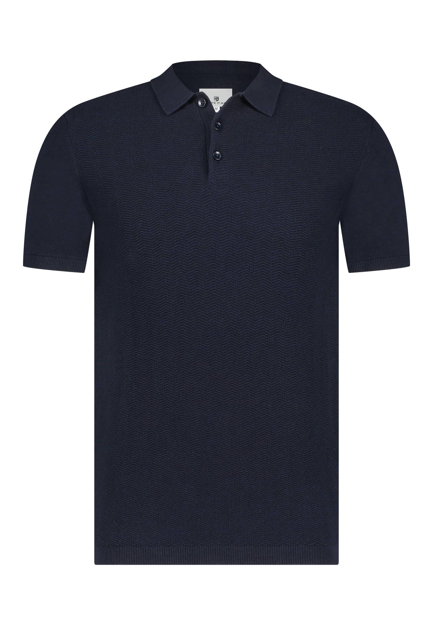 Navy cotton knitted structured polo State of Art - 14059/5900