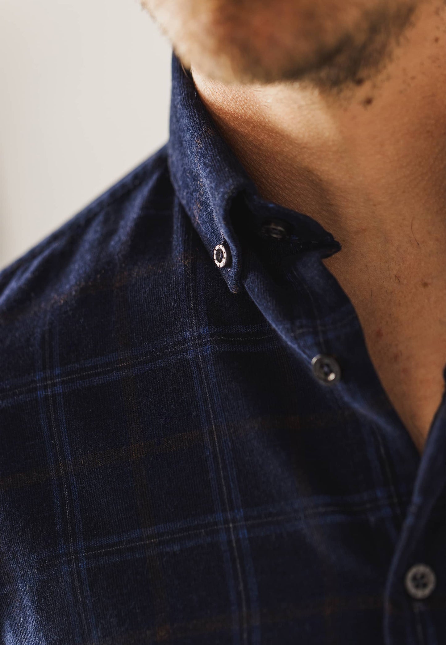Navy geruite regular fit overhemd State of Art - 24224/5953